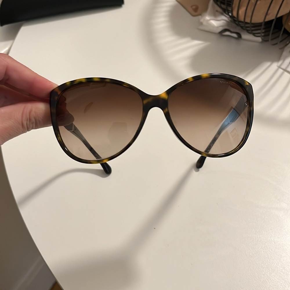 Authentic Chanel sunglasses with case. Good condition